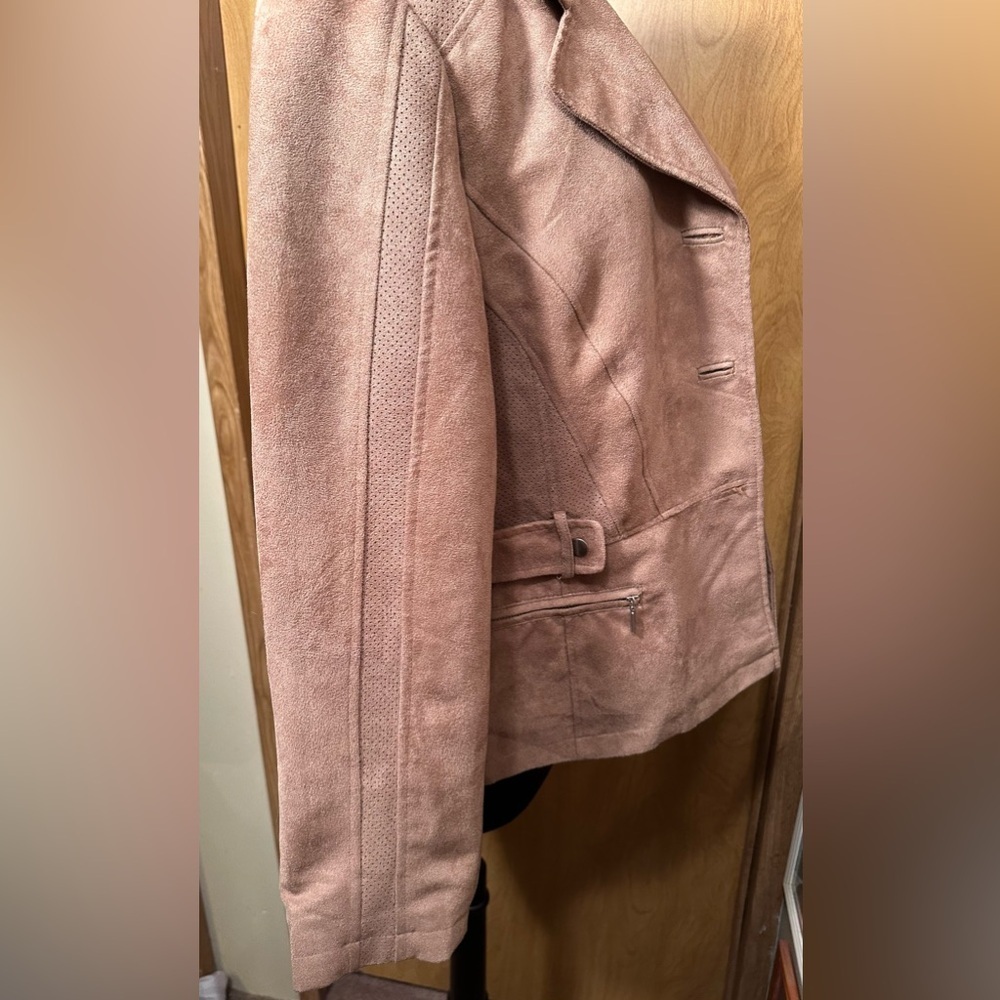 Chico's Belted Faux Suede Jacket Size 2 Large - Picture 6 of 12